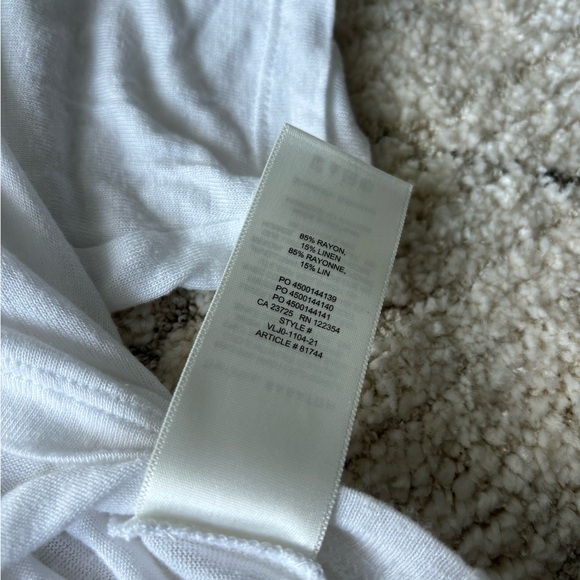 The Group by Babaton Foundation Cropped Linen Crew T-Shirt Medium White - Picture 5 of 5